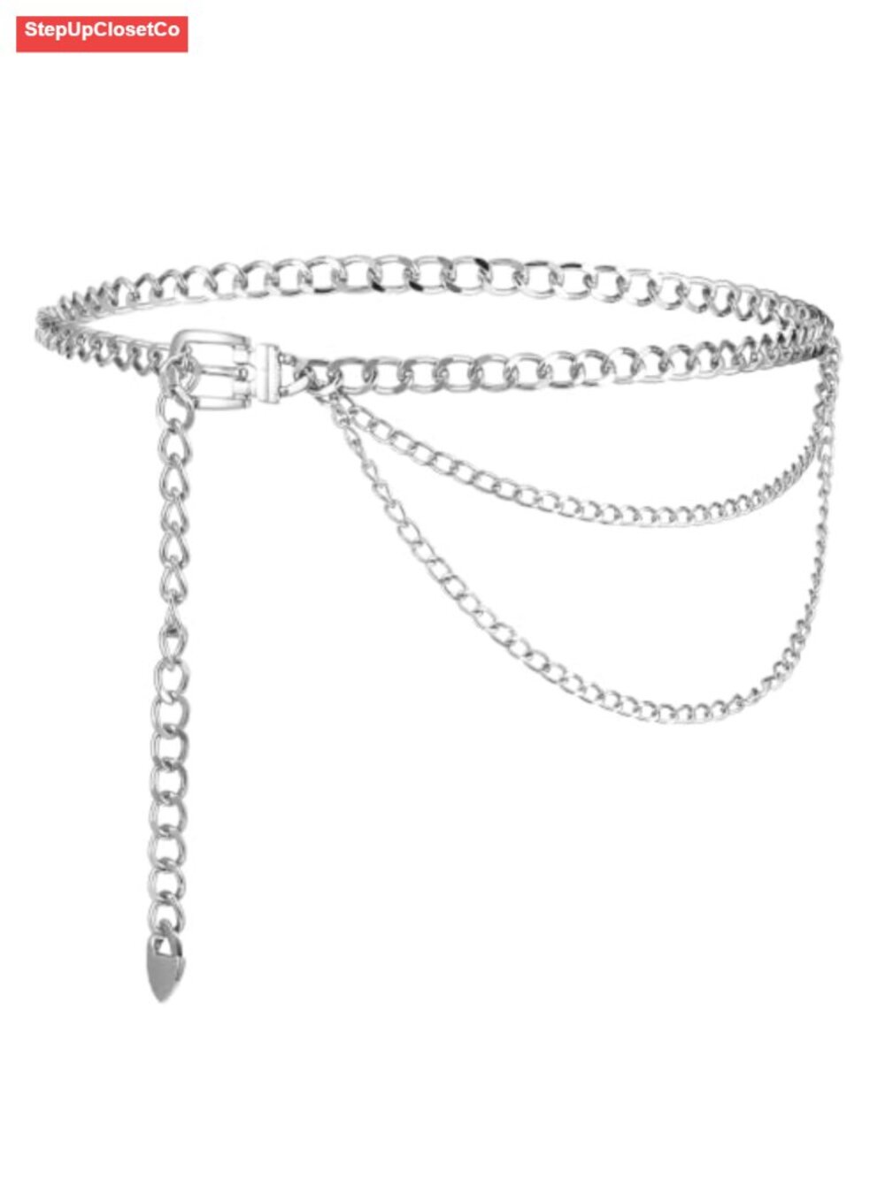 57" Plus Size Chain Belt Women Metal Punk Waist Body Chain for Jeans Dresses